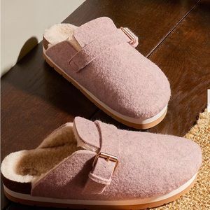 Boden Borg Lined Mule Shoes- Pink Marl Felt Wms Sz 8 Pre-owned
